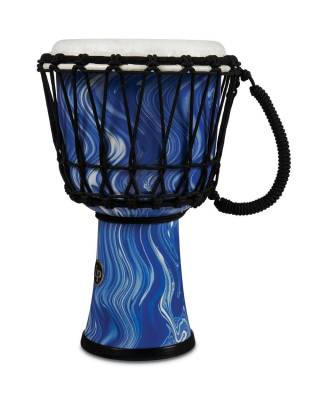 7-Inch Rope-Tuned Circle Djembe with Perfect-Pitch Head - Blue Marble