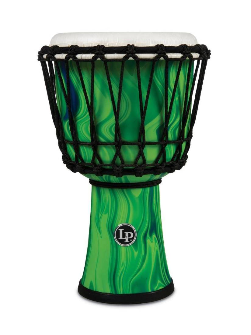 7-Inch Rope-Tuned Circle Djembe with Perfect-Pitch Head - Green Marble