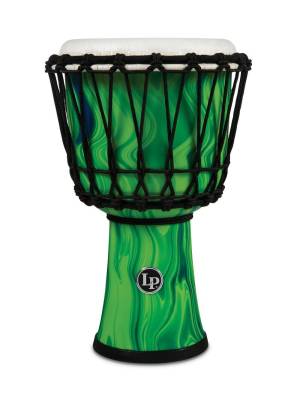 Latin Percussion - 7-Inch Rope-Tuned Circle Djembe with Perfect-Pitch Head - Green Marble