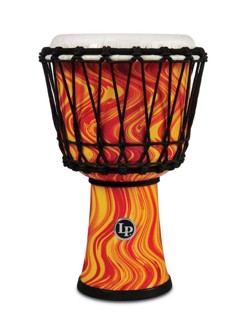7-Inch Rope-Tuned Circle Djembe with Perfect-Pitch Head - Orange Marble