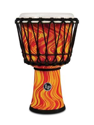 Latin Percussion - 7-Inch Rope-Tuned Circle Djembe with Perfect-Pitch Head - Orange Marble
