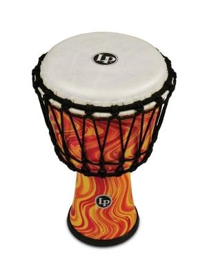 7-Inch Rope-Tuned Circle Djembe with Perfect-Pitch Head - Orange Marble