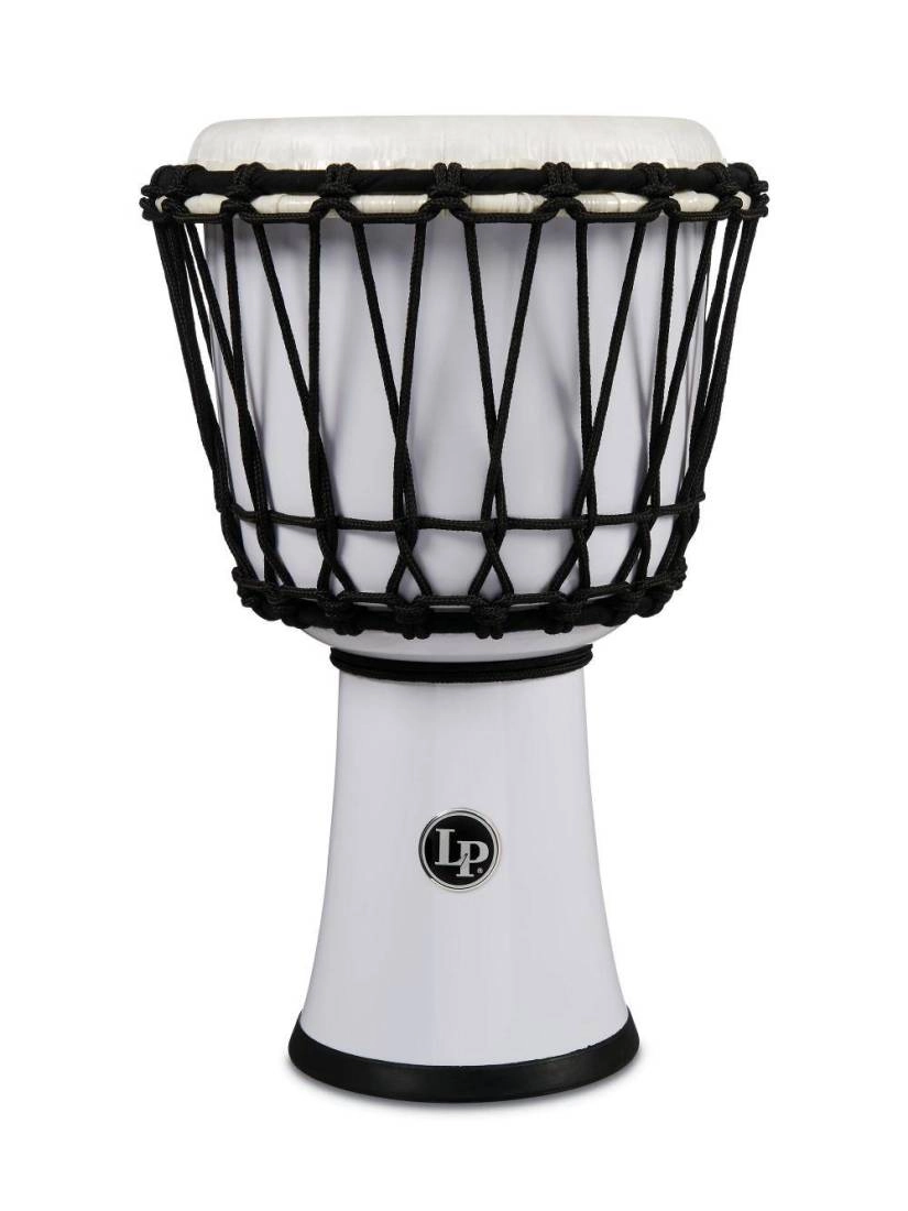 7-Inch Rope-Tuned Circle Djembe with Perfect-Pitch Head - White