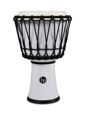 Latin Percussion - 7-Inch Rope-Tuned Circle Djembe with Perfect-Pitch Head - White