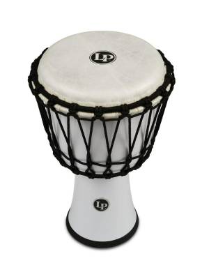 7-Inch Rope-Tuned Circle Djembe with Perfect-Pitch Head - White