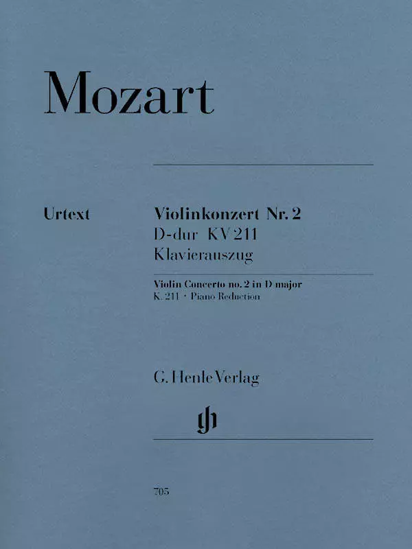 Violin Concerto no. 2 D major K. 211 - Mozart/Seiffert/Guntner - Violin/Piano Reduction - Sheet Music