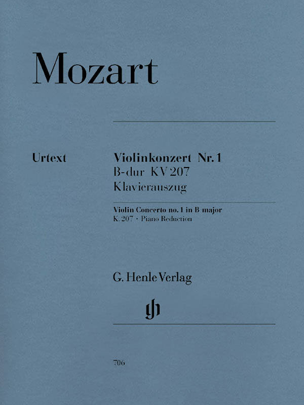 Violin Concerto no. 1 B flat major K. 207- Mozart/Seiffert/Guntner - Violin/Piano Reduction - Sheet Music
