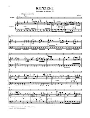 Violin Concerto no. 1 B flat major K. 207- Mozart/Seiffert/Guntner - Violin/Piano Reduction - Sheet Music