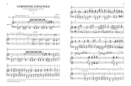 Symphonie espagnole d minor op. 21 - Lalo/Jost/Guntner - Violin/Piano Reduction - Sheet Music