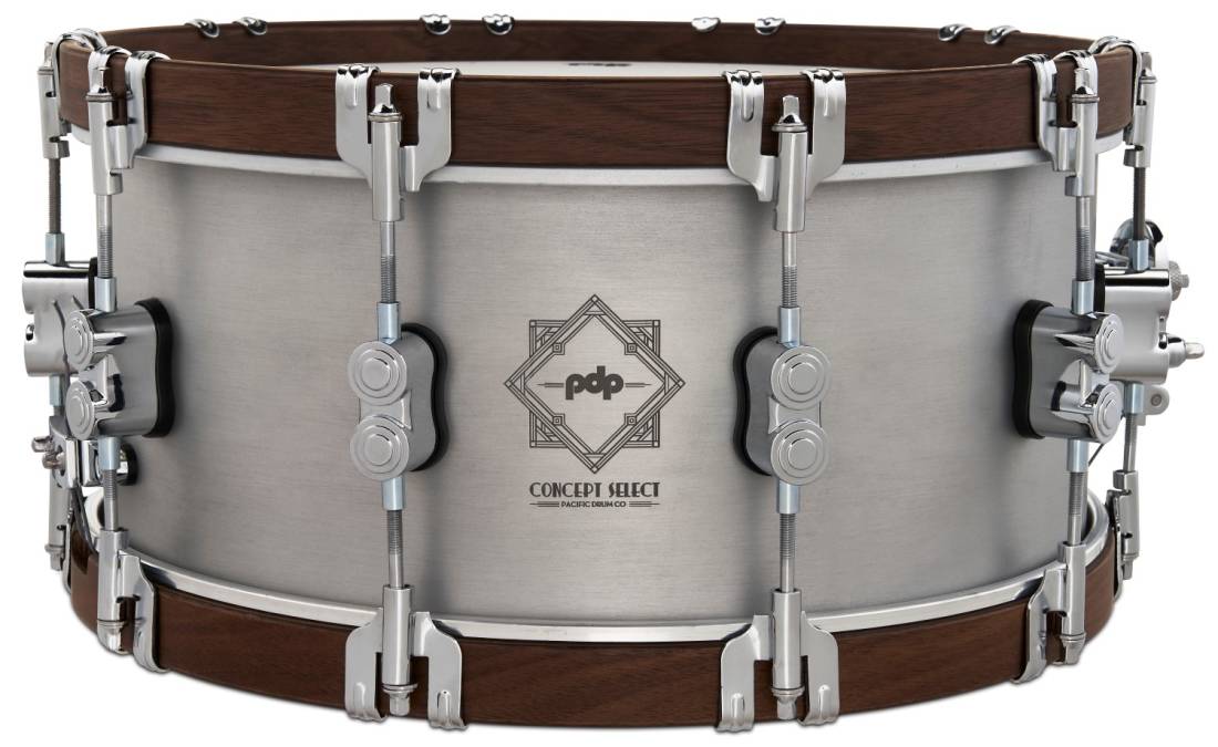 Concept Select 6.5x14\'\' Snare - 3mm Aluminum with Walnut Wood Hoops