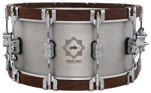 Pacific Drums - Concept Select 6.5x14 Snare - 3mm Aluminum with Walnut Wood Hoops