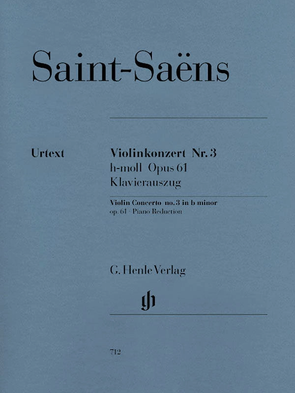 Violin Concerto no. 3 b minor op. 61 - Saint-Saens /Jost /Schliephake - Violin/Piano Reduction - Sheet Music