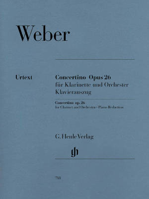 G. Henle Verlag - Concertino op. 26 for Clarinet and Orchestra (Piano Reduction) - Weber/Gertsch - Clarinet/Piano - Sheet Music