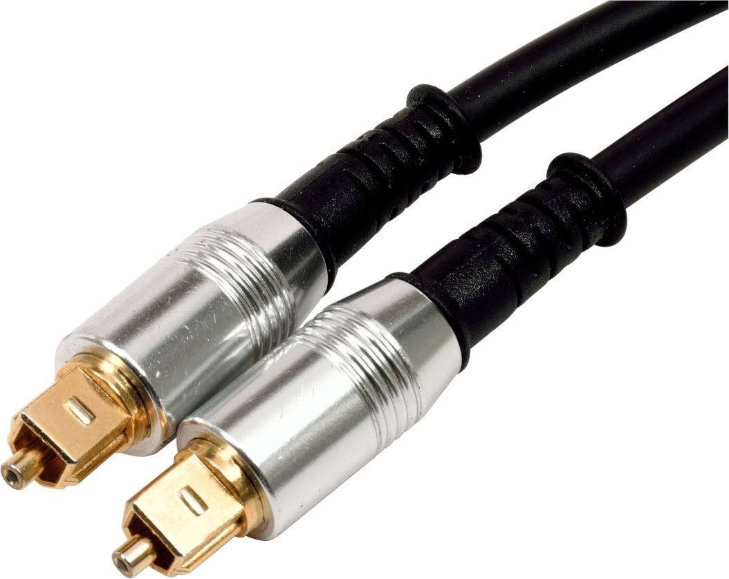 TOSLINK Optical Cable with Metal Connectors for Digital Audio - 6\'/2m