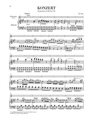 Clarinet Concerto A major K. 622 - Mozart/Wiese - A Clarinet/Piano Reduction - Sheet Music