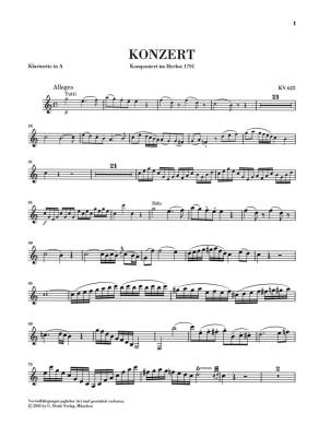 Clarinet Concerto A major K. 622 - Mozart/Wiese - A Clarinet/Piano Reduction - Sheet Music