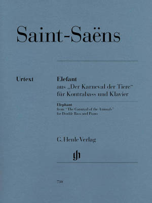 G. Henle Verlag - Elephant from The Carnival of the Animals - Saint-Saens/Glockler - Double Bass/Piano - Sheet Music