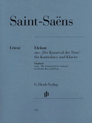 G. Henle Verlag - Elephant from The Carnival of the Animals - Saint-Saens/Glockler - Double Bass/Piano - Sheet Music