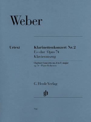 G. Henle Verlag - Concerto pour clarinette no. 2 Mi bmol majeur op. 74 - Weber/Gertsch/Umbreit - Rduction pour clarinette/piano - Partitions