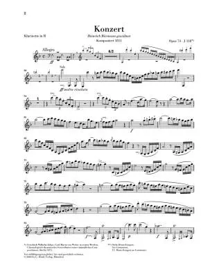 Clarinet Concerto no. 2 E flat major op. 74 - Weber/Gertsch/Umbreit - Clarinet/Piano Reduction - Sheet Music