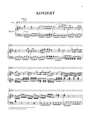 Viola Concerto D major - Hoffmeister /Gertsch /Ronge - Viola/Piano Reduction - Sheet Music