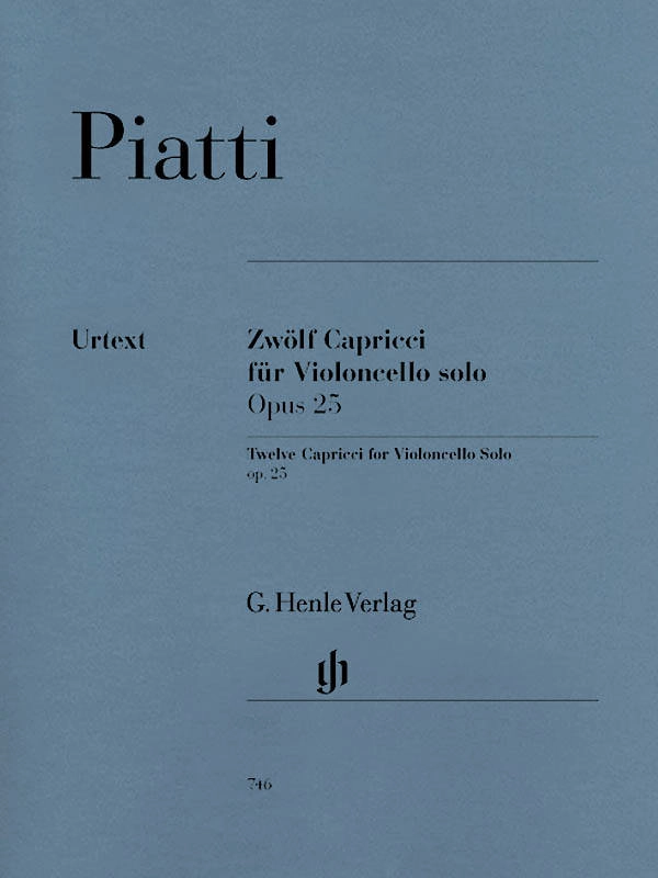 12 Capricci op. 25 - Piatti/Bellisario - Cello - Book