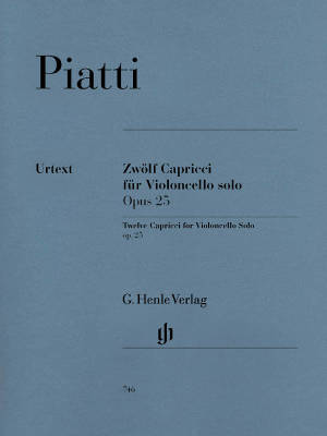 G. Henle Verlag - 12 Capricci op. 25 - Piatti/Bellisario - Cello - Book