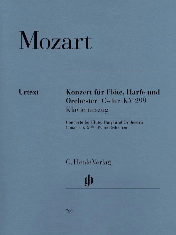 Concerto C major K. 299 (297c) - Mozart/Adorjan - Flute/Harp/Piano Reduction - Parts Set