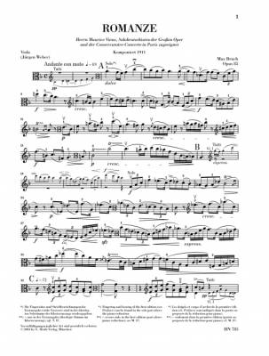 Romance F major op. 85 - Bruch/Gertsch/Weber - Viola/Piano Reduction - Sheet Music