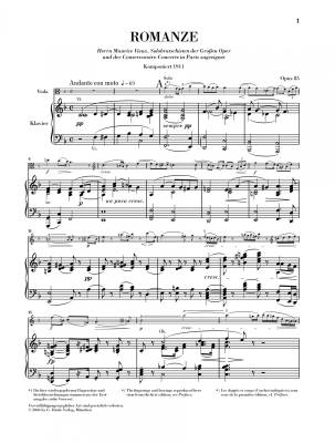 Romance F major op. 85 - Bruch/Gertsch/Weber - Viola/Piano Reduction - Sheet Music