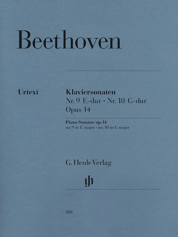 Piano Sonatas no. 9 E major op. 14 no. 1 and no. 10 G major op. 14 no. 2 - Beethoven/Gertsch/Perahia - Piano - Sheet Music