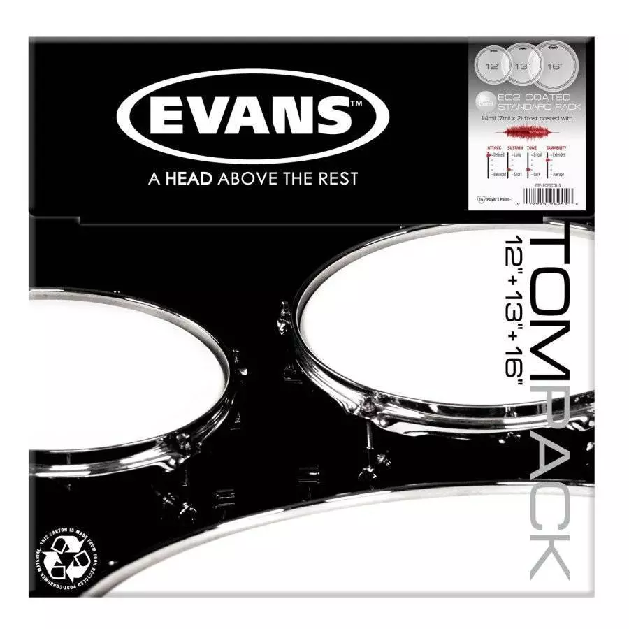 Evans Ec2 Clear Tom Pack_12,13,16