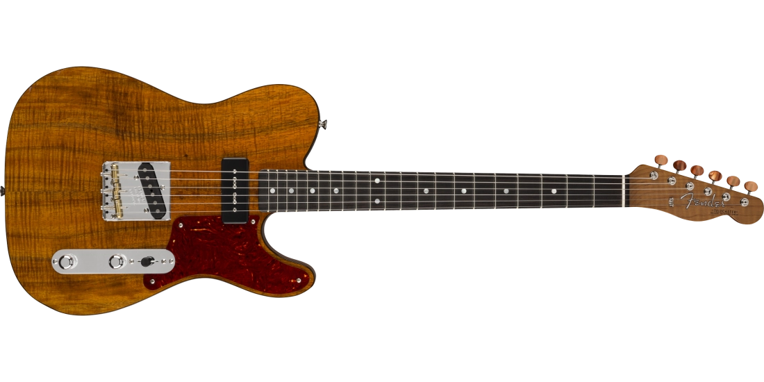 Artisan P90 Koa Telecaster, Fiji Mahogany Body with AAAA Figured Koa Top, Ebony Fingerboard - Aged Natural