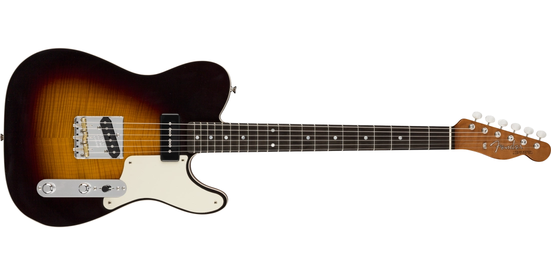 Artisan P90 Telecaster, Fiji Mahogany Body with AAA Flame Maple Top, Ebony Fingerboard - Aged Antique Burst