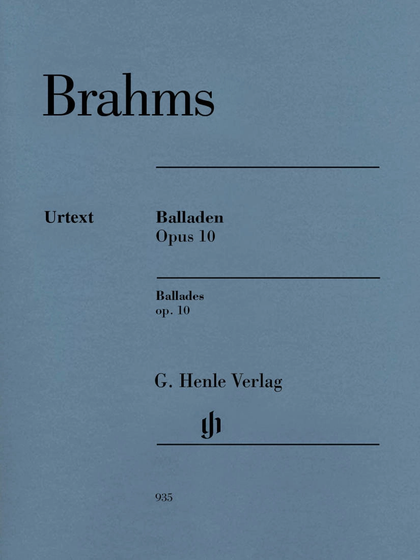 Ballades op. 10 - Brahms/Eich/Vogt - Piano - Book