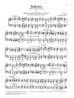 Ballades op. 10 - Brahms/Eich/Vogt - Piano - Book