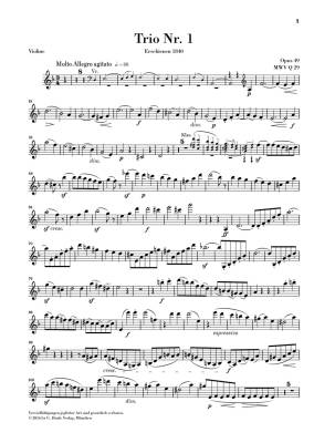 Piano Trios - Mendelssohn /Herttrich /Schilde - Violin/Cello/Piano - Parts Set