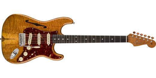 Artisan Stratocaster Thinline with Roasted Ash Body / Spalted Maple Top - Aged Natural