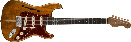 Artisan Koa Thinline Stratocaster, Roasted Ash Body with AAAA Figured Koa Top - Aged Natural, NOS