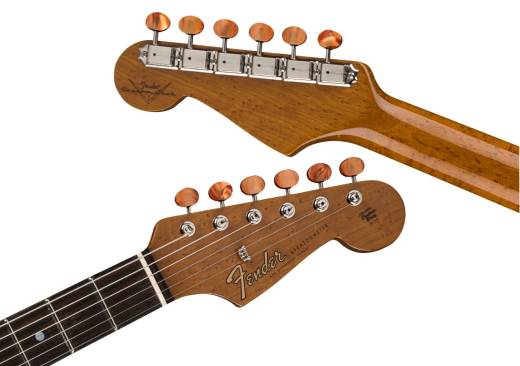 Artisan Koa Thinline Stratocaster, Roasted Ash Body with AAAA Figured Koa Top - Aged Natural, NOS
