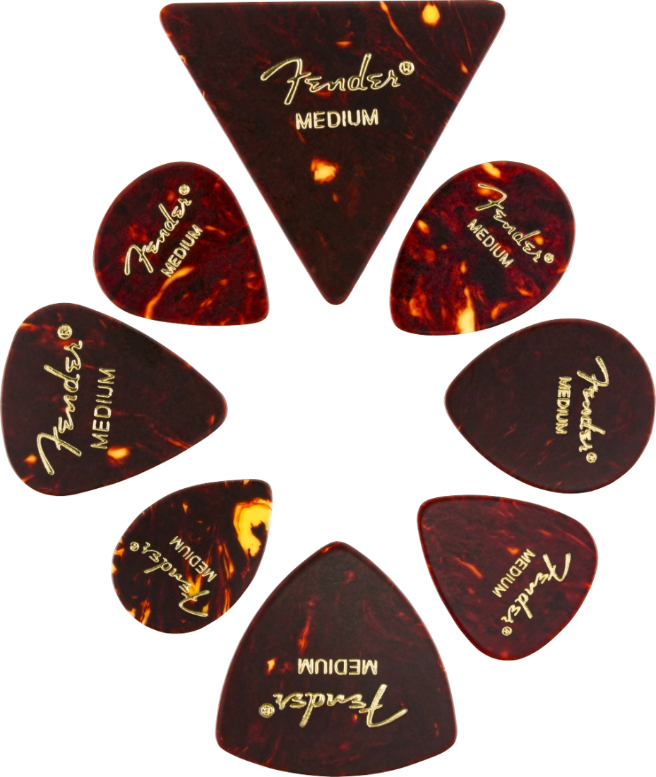 All Shape Celluloid Pick Pack (8-Pack) - Tortoise Shell