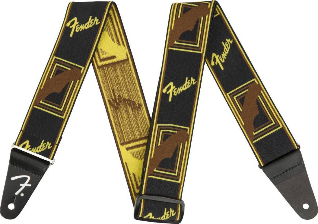 2\'\' WeighLess Monogrammed Strap - Black/Yellow/Black