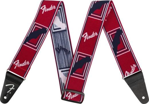 Fender - 2 WeighLess Monogrammed Strap - Red/White/Black