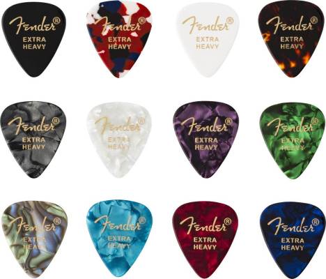 351 Celluloid Medly Picks (12-Pack) - Mixed Colours - Extra Heavy