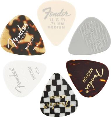 351 Celluloid Medly Picks (6-Pack) - Mixed Colours - Medium