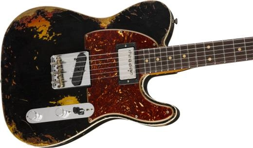 Limited Edition 60\'s HS Tele Custom Heavy Relic - Aged Black over 3-Tone Sunburst