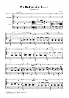 The Shepherd on the Rock D 965 - Schubert/Oppermann - Voice/Clarinet/Piano - Parts Set