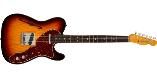 Fender Custom Shop - Limited Edition 60s Tele Thinline Journeyman Relic, Rosewood Fingerboard - Aged 3-Tone Sunburst