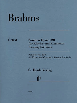 G. Henle Verlag - Clarinet Sonata op. 120 - Brahms /Voss /Behr /Zimmermann - Viola/Piano - Book