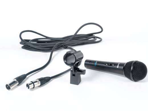 Economy Dynamic Hand Held Microphone Package with Cable, Stand and Clip